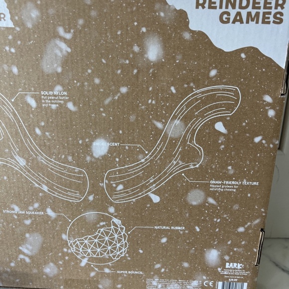 NWT Bark Box Super Chewer Reindeer Games Dog Toy Set Fetch & Gnaw Large 50 + lb - Picture 7 of 7